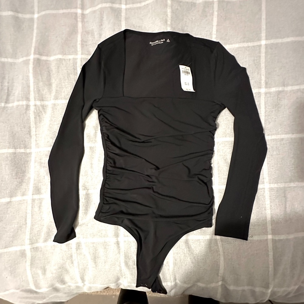 Black square neck body suit- new with tags